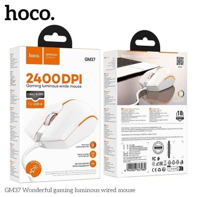 Chuột Có Dây Hoco GM37 Chính Hãng Có Led Đổi Màu