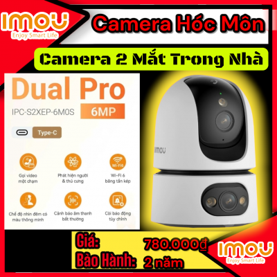 (có VAT) Camera Wifi IMOU IPC-S2XEP-6M0S 6MP 2 Ống Kính | Quay Quét Đa Góc | Có Màu Ban Đêm | Camera Trong Nhà Chống Trộm | Vi Tính Hóc Môn