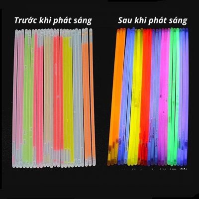 Combo 100 Que Vòng Tay Phát Sáng, Vòng Tay Dạ Quang Phát Sáng Trong Bóng Tối Nhiều Màu Sắc Tươi Tắn Rực Rỡ Cho Các Bé