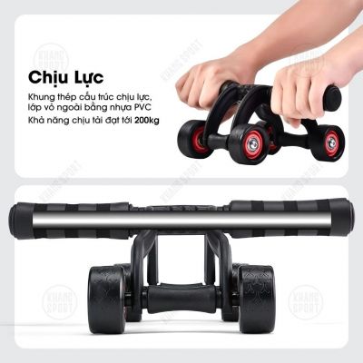 Con Lăn 4 Bánh | Con Lăn tập bụng 4 bánh Con lăn tập bụng 4 bánh siêu chắc tặng kèm thảm