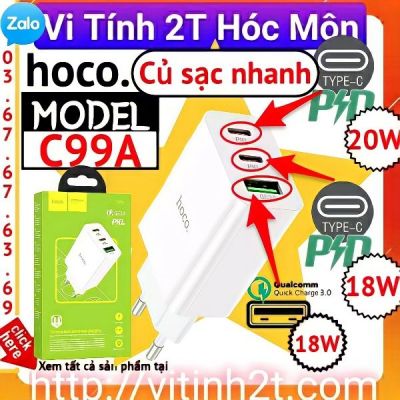 Củ sạc nhanh 20w hoco C99A cóc sạc nhanh PD 20W QC3.0 3A