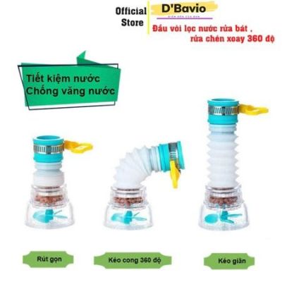 Đầu Vòi Lọc Nước Tăng Áp 360 Độ Có thể kéo dài ,Uống Cong Rút Ngắn Có Khóa Cổ Dê, Cánh Quạt