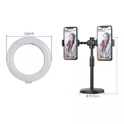 Đèn LiveStream 3 Trong 1 Kèm Giá Đỡ 2 Điện Thoại m16