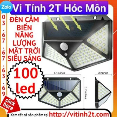 Đèn năng lượng mặt trời 100 LED -đèn cảm biến hồng ngoại
