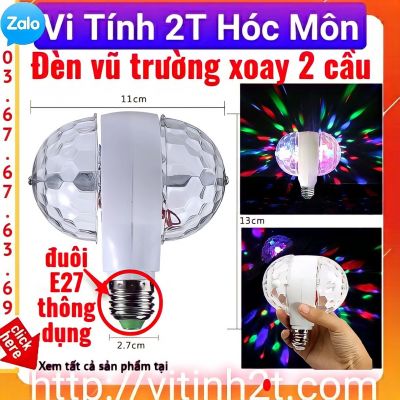 Đèn vũ trường xoay 2 cầu đui đèn E27