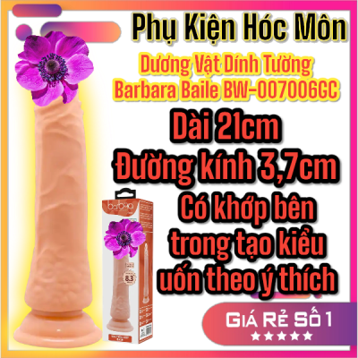 Dương Vật Dính Tường Barbara Baile BW-007006GC 21cm siêu mềm uốn hình tạo hình đủ kiểu | Dương vật giả silicon cao cấp | Dildo dính tường siêu thật | Đồ chơi tình yêu cho nữ | Sản phẩm phòng the cao cấp | Giao hàng kín đáo nhanh chóng | Vi Tính Hóc Môn