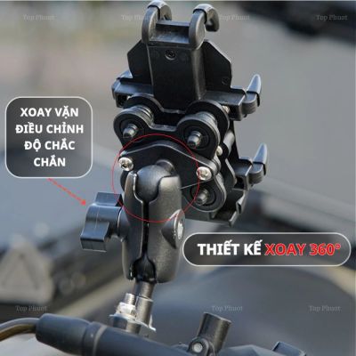 Giá đỡ kẹp điện thoại xe máy BSDDP chống rung cao cấp, gắn ghi đông chân gương chắc chắn chống trộm