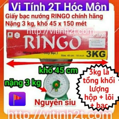 Giấy bạc nướng thực phẩm Ringo 3kg khổ 45 cm nặng 3kg màng nhôm giao hoả tốc Tp Hồ Chí Minh