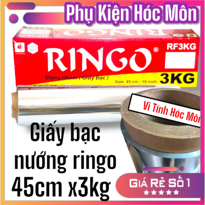 Giấy bạc nướng thực phẩm Ringo 3kg khổ 45cm nặng 3kg giao nhanh | Vi Tính Hóc Môn | Màng nhôm Ringo cao cấp | Giấy bạc bếp nướng an toàn | Đồ dùng nhà bếp | Đồ gia dụng tiện lợi