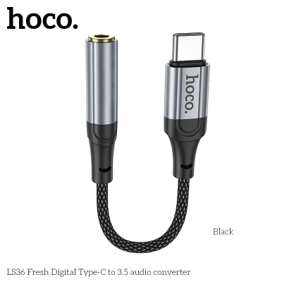 HOCO LS36 CÁP CHUYỂN TYPE C RA 3.5MM CẮM TAI NGHE CÓ HỖ TRỢ ĐÀM THOẠI
