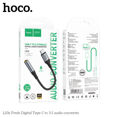 HOCO LS36 CÁP CHUYỂN TYPE C RA 3.5MM CẮM TAI NGHE CÓ HỖ TRỢ ĐÀM THOẠI