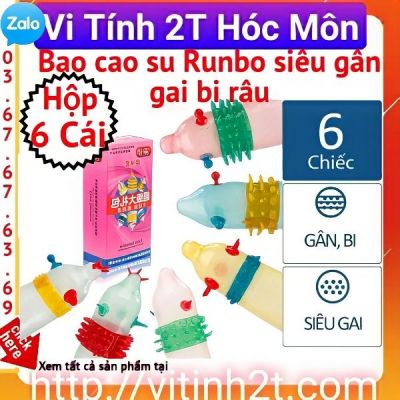 Hộp 6 cái Bao cao su Runbo siêu gân gai bi râu