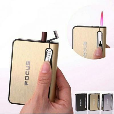Hộp Quẹt Bật Lửa Khò Kiêm Bao Đựng Thuốc Lá Focus Sử Dụng Gas Cao Cấp (Màu Ngẫu Nhiên)