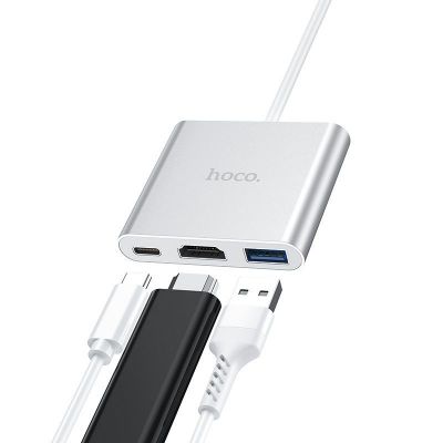 Hub Chuyển Type C Ra USB 3.0 , HDMI & PD 2.0 Hoco HB14 Chính Hãng