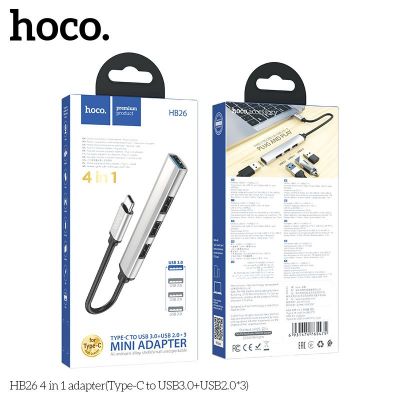 Hub chuyển Type c sang usb 4in1 hoco HB26 2.0 3.0