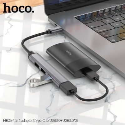 Hub chuyển Type c sang usb 4in1 hoco HB26 2.0 3.0