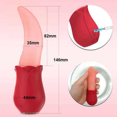 Máy massage G Spot tốt nhất | Lưỡi liếm âm đạo silicone mềm mại như thật | 12 chế độ rung | Tongue Licking Massager V1 | 10 vibration siêu mạnh | Máy lưỡi rung liếm cao cấp | Đồ Chơi Tình Yêu | Kích thích điểm G | Tăng khoái cảm nữ |Licking Tongue Rose Vi