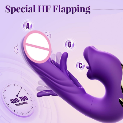 Máy Rung Âm Vật Vỗ Cao Cấp | Dương Vật | Hôn Miệng Rung Kích Thích | Flapping Clit Vibrator Chính Hãng | Nhiều Chế Độ Rung Êm Ái Mạnh Mẽ | 3-in-1 Hollow Flapping G Spot Vibrator Dildo Tongue Licking Bite & Slap Clitoris Stimulation | Rung Âm Đạo G-Sport 3