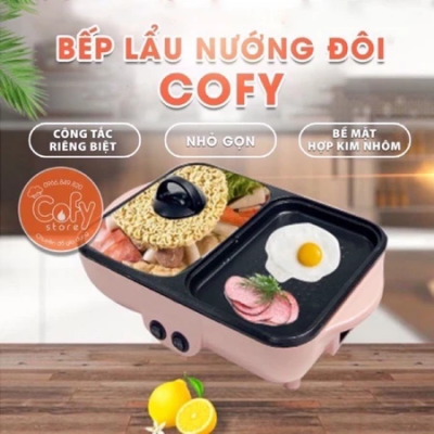 NỒI LẨU NƯỚNG ĐA NĂNG 2IN1 HÀN QUỐC, BẾP LẨU ĐA NĂNG MINI TIỆN DỤNG