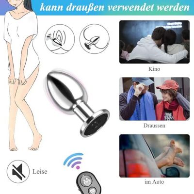 Phích cắm hậu môn inox 10 chế độ rung | Nút rung thép không gỉ chống nước | Điều khiển từ xa kích thước nhỏ | Đồ chơi tình yêu cao cấp | Vi Tính Hóc Môn