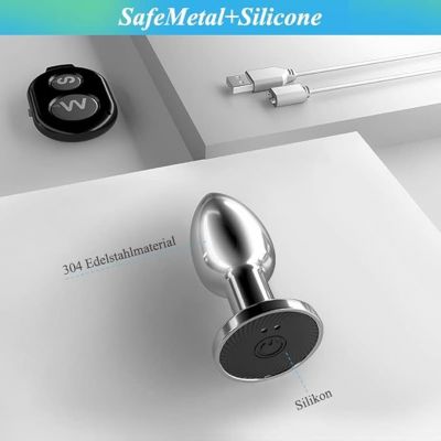 Phích cắm hậu môn inox 10 chế độ rung | Nút rung thép không gỉ chống nước | Điều khiển từ xa kích thước nhỏ | Đồ chơi tình yêu cao cấp | Vi Tính Hóc Môn