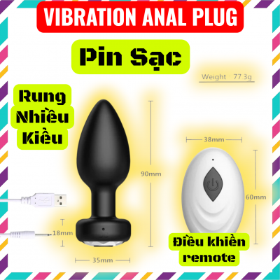 Phích Cắm Hậu Môn Rung Điều Khiển vibration anal plug Cao Cấp | Vi Tính Hóc Môn
