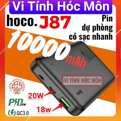 Pin dự phòng sạc nhanh 10.000mah hoco J87 QC 3.0 và PD 20w