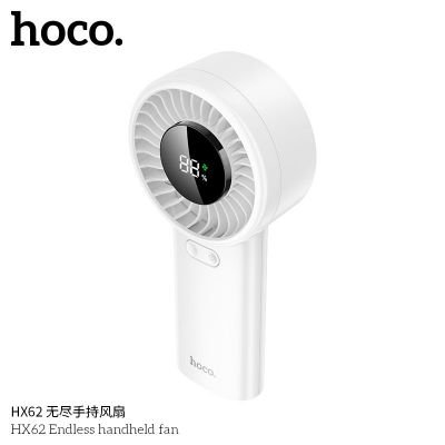 Quạt cầm tay Hoco HX62 | Pin sạc 6000mAh siêu bền | 5 tốc độ gió mạnh | Màn hình hiển thị sạc tiện lợi | Dùng 6–17 tiếng liên tục | Quạt mini cao cấp chính hãng | Vi Tính Hóc Môn