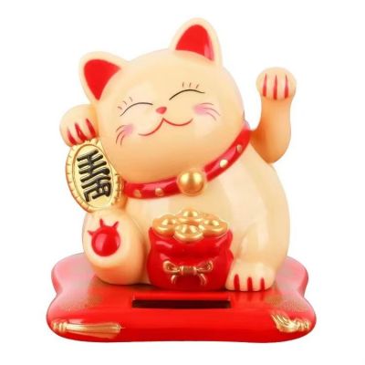 (size nhỏ ) Mèo thần tài vẫy tay pin năng lượng mặt trời