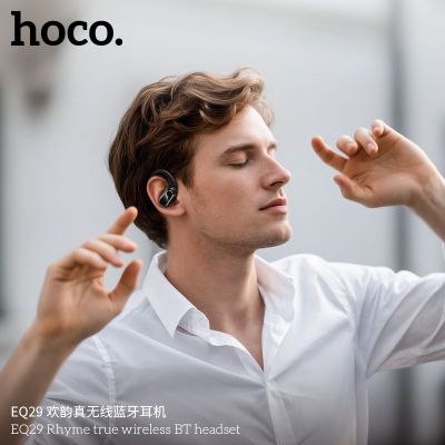 Tai nghe Bluetooth không dây Hoco EQ29 có móc chống rơi rớt | Pin trâu 9h nghe gọi rõ | Phù hợp tài xế Grab, Be, Xanh SM, shopee food | Tai nghe không dây chất lượng cao | Kết nối ổn định Bluetooth 5.3 | Vi Tính Hóc Môn