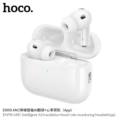 Tai nghe chống ồn Hoco EW98 ANC dịch thuật thông minh AI và theo dõi nhịp tim (App)