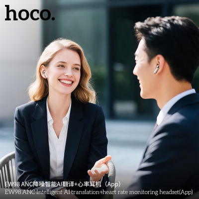 Tai nghe chống ồn Hoco EW98 ANC dịch thuật thông minh AI và theo dõi nhịp tim (App)