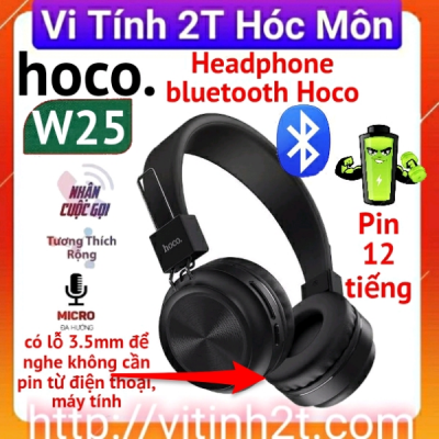 Tai Nghe Không Dây Hoco W25 - Âm Thanh Sắc Nét - Tương Thích Với Mọi Thiết Bị - Hàng Chính Hãng