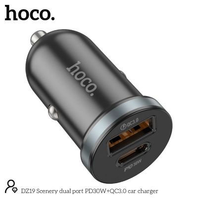Tẩu sạc ô tô Hoco DZ19 30W | Sạc nhanh hai cổng USB | Sạc xe hơi cao cấp | Sạc ô tô Hoco chính hãng | Tẩu sạc nhanh Hoco DZ19 | Bộ sạc ô tô USB 30W | Vi Tính Hóc Môn