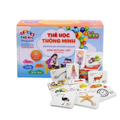 Thẻ học thông minh - Flashcard tiếng anh -  tiếng việt cho bé - Bộ thẻ học 16 chủ đề 416 thẻ thông minh