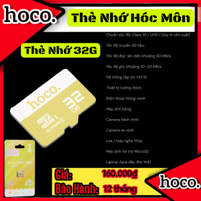 ( có VAT) Thẻ nhớ 32gb HOCO tốc độ cao TF Hoco micro-SD chuẩn thẻ class 10 tốc độ đọc cao - Hàng chính hãng
