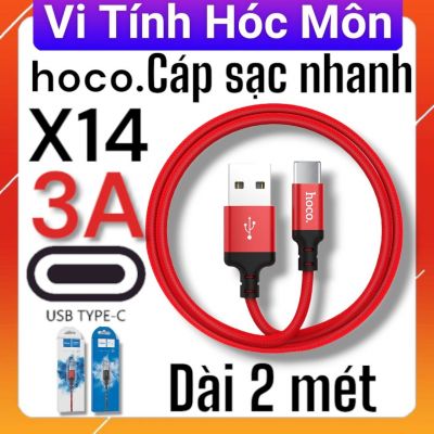 (TYPE C) Cáp sạc nhanh 3A dài 2 mét hoco x14 chính hãng hóc môn