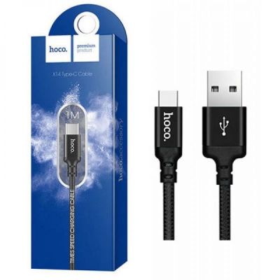 (TYPE C) Cáp sạc nhanh 3A hoco x14 dây dù dài 1m