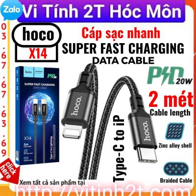 [Type C to iP] [Dài 2M] Cáp sạc nhanh lightning PD20W Type C to lightning Hoco x14 dài 2 mét