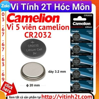 Vỉ 5 viên pin 3V CR2032 Camelion