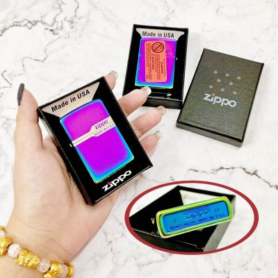 BẬT LỬA ZIPPO MỸ TITAN BÓNG (MẪU 1) - RUỘT USA (CÓ TEM ĐỎ) - (XÀI XĂNG) #TITAN