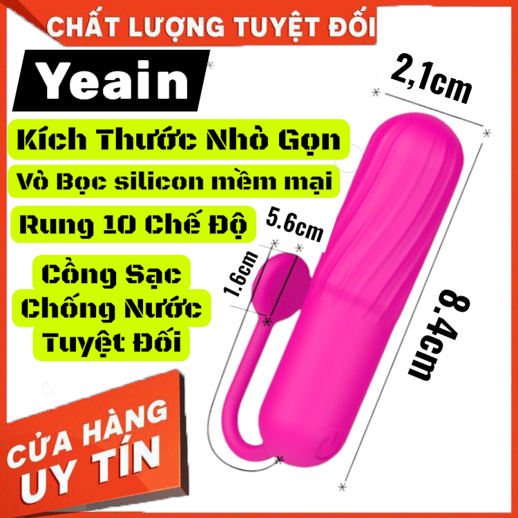 Trứng Rung Yeain Viên Đạn 10 Chế Độ Rung Silicon Nhựa Mềm | Trứng Rung Mini Cao Cấp | Đồ Chơi Tình Yêu Giá Rẻ | Shop Người Lớn Uy Tín | Giao Kín Đáo | Hàng Chính Hãng | Tăng Khoái Cảm Nữ | Kích Thích Điểm G | Rung Mạnh Êm Ái | Pin Sạc Tiện Lợi | Bảo Hành