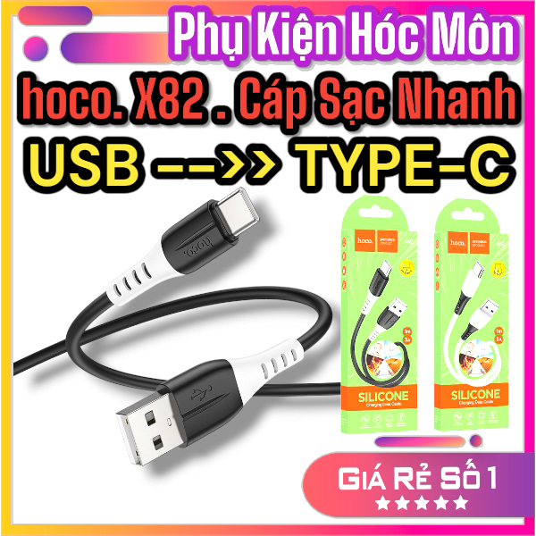 Dây sạc nhanh HOCO X82 type-c 1m bọc silicone dẻo | Sạc nhanh HOCO X82 3.0A dành cho Android | Cáp sạc HOCO X82 chính hãng bền đẹp | Mua dây sạc HOCO X82 giá rẻ | Phụ kiện HOCO X82 an toàn | Vi Tính Hóc Môn