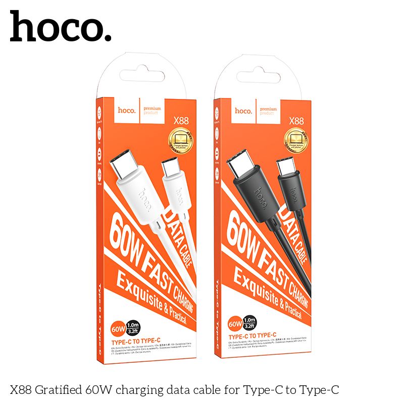 (type c to type c) hoco x88 cáp sạc nhanh 60w PD60W 3A