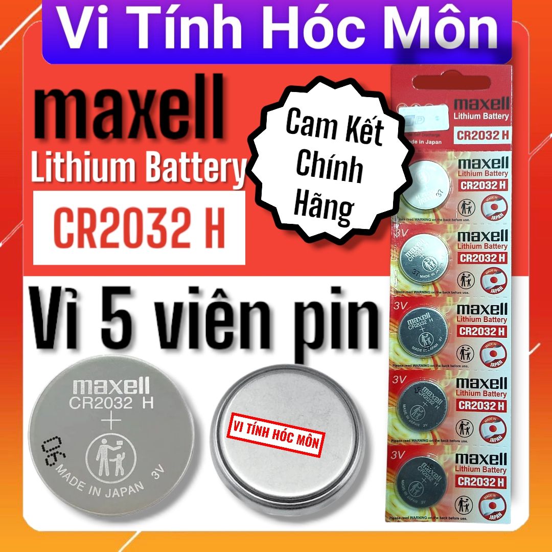 Vỉ 5 viên pin Maxell CR2032 chính hãng cho remote xe máy, xe hơi, máy tính bạn ( Vi Tính Hóc Môn)