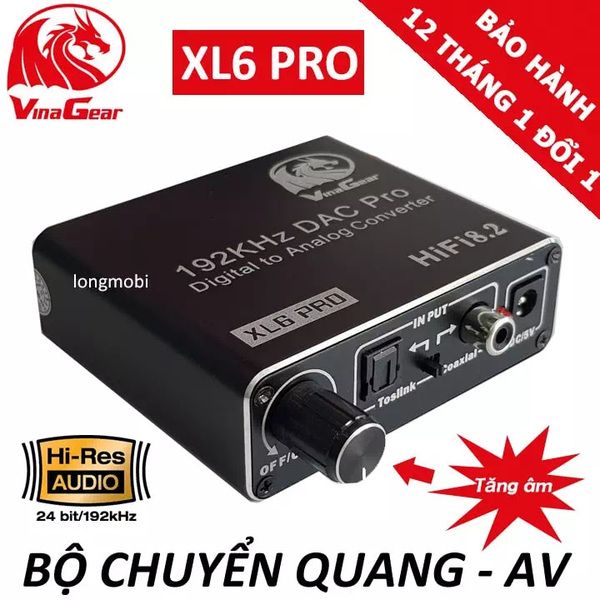 VINAGEAR XL6 PRO - BỘ CHUYỂN ĐỔI ÂM THANH OPTICAL SANG AV TÍCH HỢP TĂNG ÂM