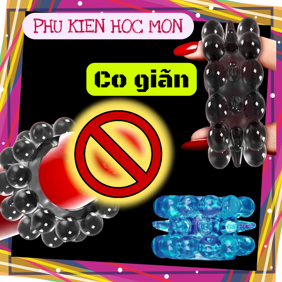 Vòng Đeo Bi Kéo Dài Thời Gian Nong Bi Silicone 2 Tầng Male Semen Locking Reusable TPE Ring Spiked
